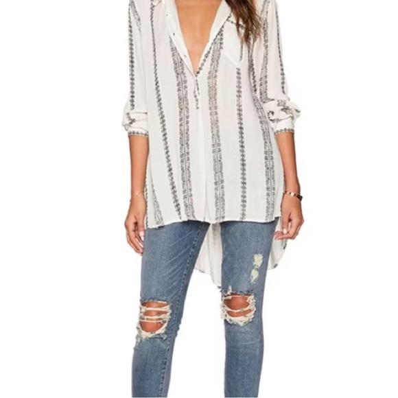 Free People Magic Pullover Top in Vanilla Combo - Picture 11 of 13
